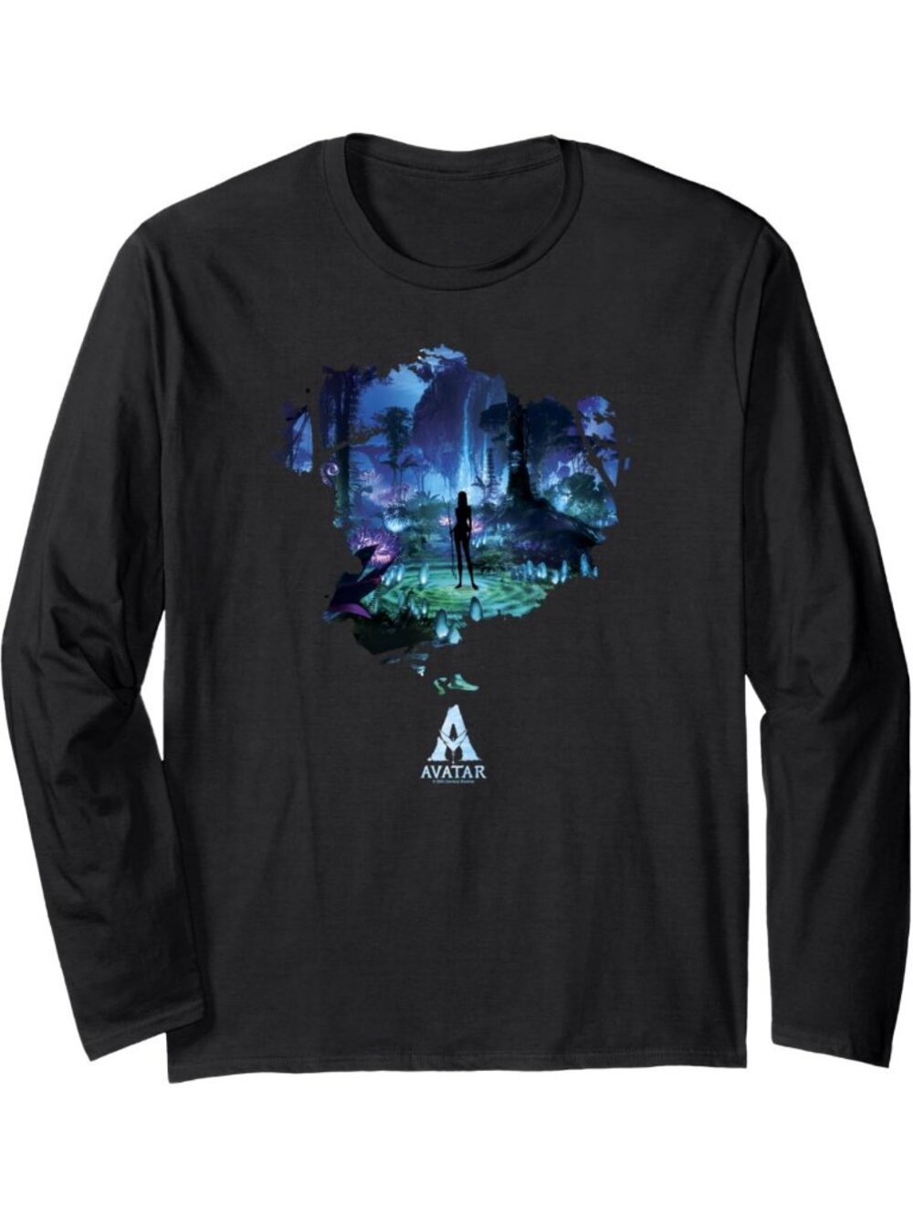 Avatar-Inspired Night Scene Long Sleeve Tee - Unique Movie Poster Design